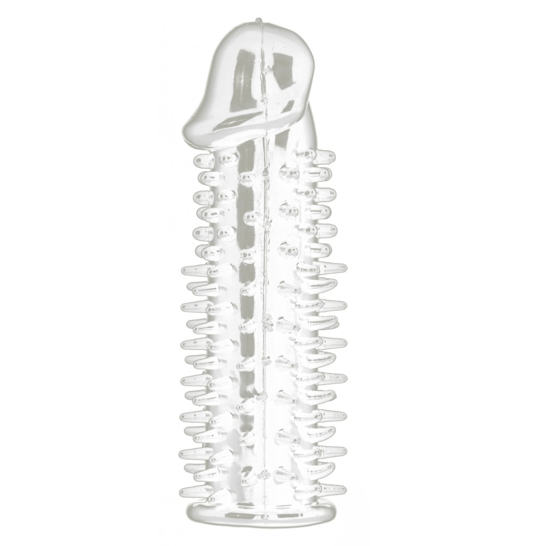 Realistic Spikey Penis Extension - Transparent Top Merken Winkel